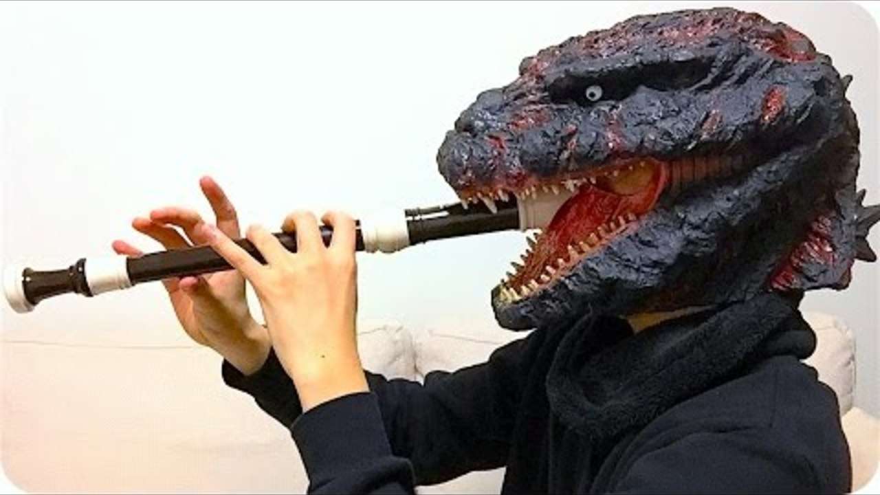ゴジラのテーマの吹いてみた How to play the theme of Godzilla/Alto recorder（EASY MODE）shingodzilla 