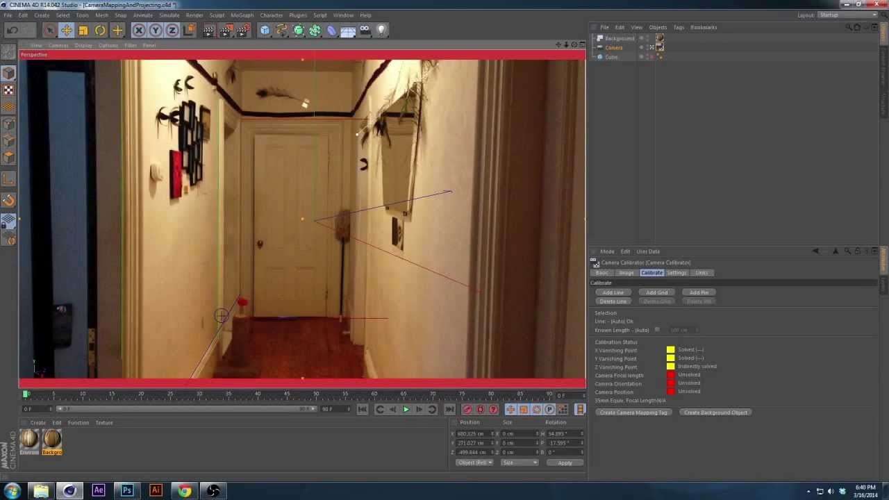 Tutorial : Cinema 4D Camera Mapping and Camera Projection Part 1