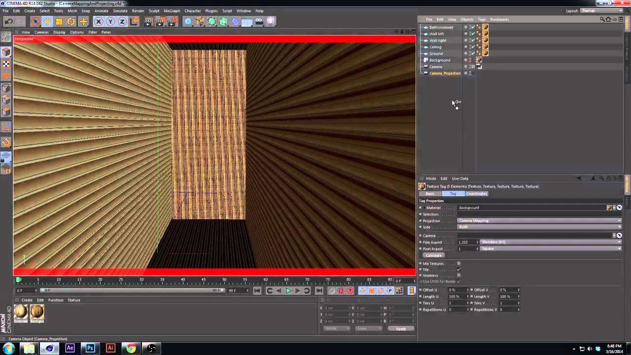 Tutorial : Cinema 4D Camera Mapping and Camera Projection Part 2