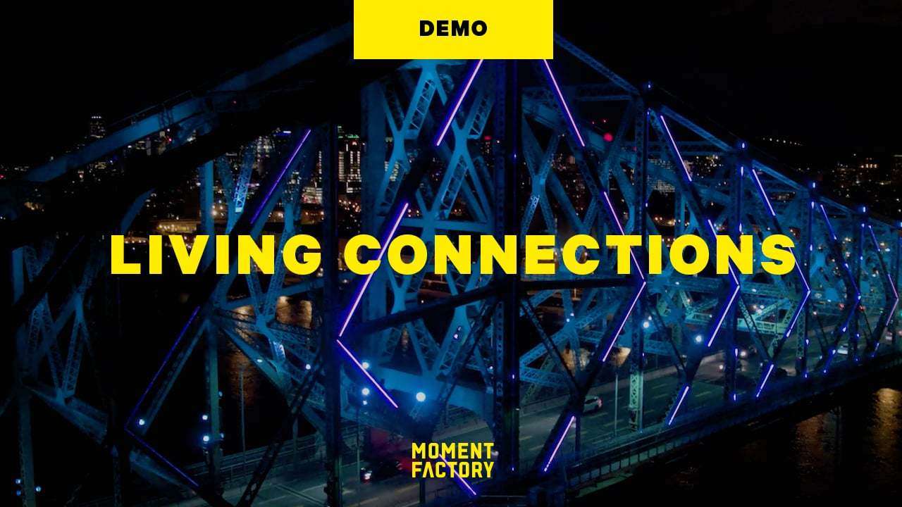 Living Connections: Drone View of Montréal’s Jacques Cartier Bridge Illumination